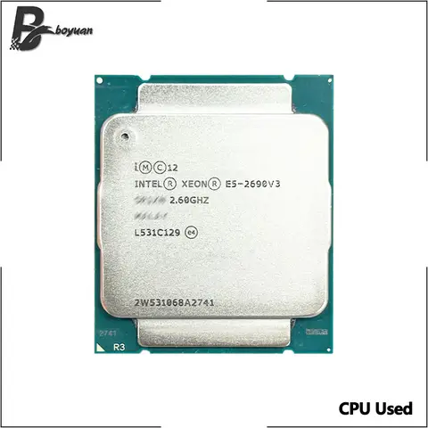 Intel Xeon Used E5 2690 V3 E5-2690V3 2.6 GHz Twelve-Core Twenty-four-Thread 30MB 135W CPU  LGA 2011-3