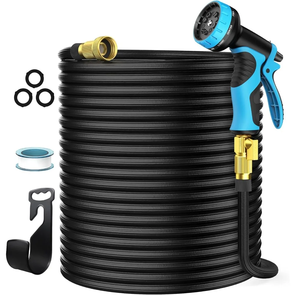 

Expandable Garden Hose, Aterod 10 Functions Spray Nozzle, 50 Layers Nano Rubber Lightweight No-Kink Water Pipe with Solid Brass