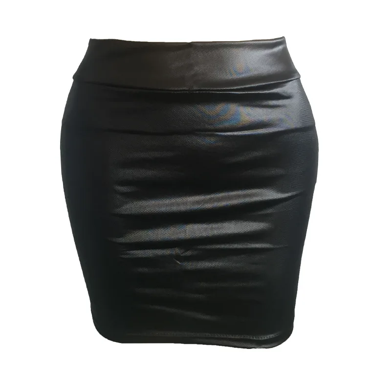 Leather Matte Slim Mini Sexy Fashion PU Hot Short High Waist Skirt Korean Nightclub Streetwear Wholesale Clothes with Zipper