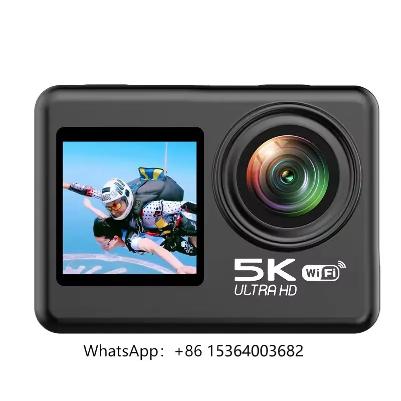 

30 Fps Front n Rear Dual Color Screen Wifi Video Selfie EIS Anti-shake IP68 30m Waterproof 5K Sports Action Camera