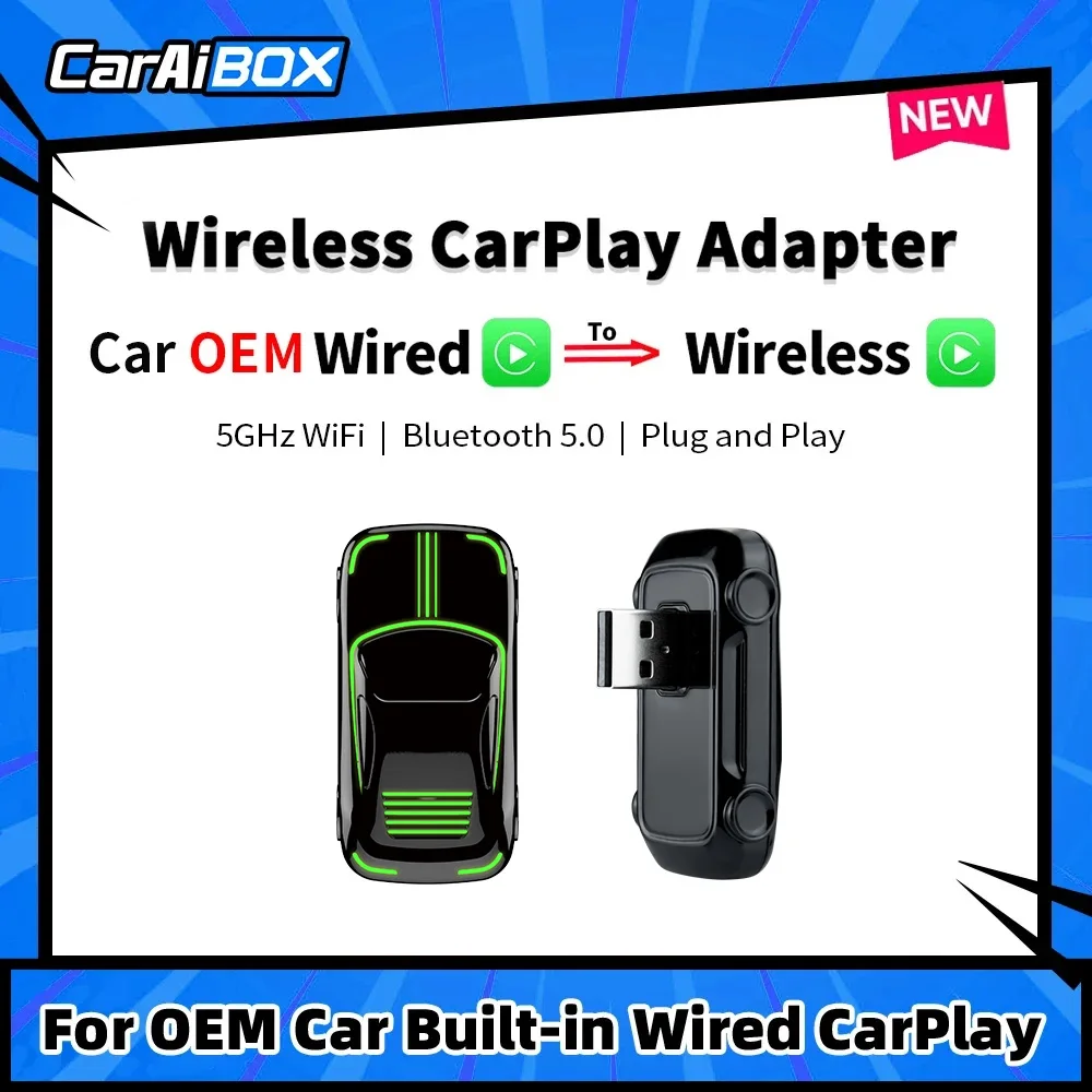 

CarAiBOX Wireless CarPlay Dongle CarPlay Ai Box Plug And Play CarPlay Adapter For OEMCar Built-in wired CarPlay