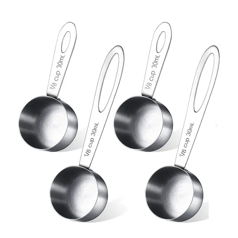 A013 4 Pieces Coffee Scoop Tablespoon Stainless Steel Coffee Measuring Scoops for Coffee, Tea, Sugar and Milk, 30 Ml