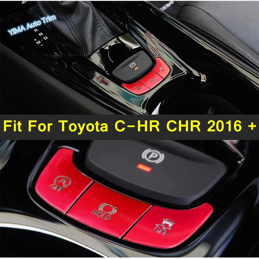 

Car Accessories Handbrake Gear Shift / Engine Start Stop Button Decor Panel Cover Trim Fit For Toyota C-HR CHR 2016 - 2022 Blue