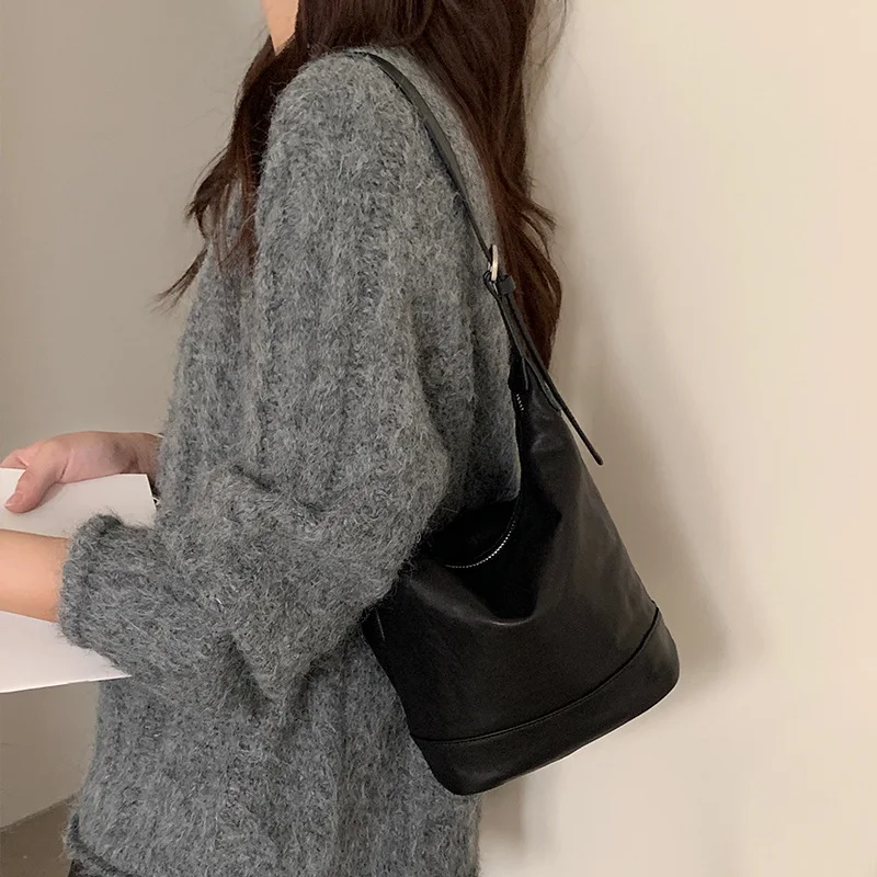 

Сумка-ведро из овчины 2026, женская сумка из натуральной кожи, через плечо, женская дизайнерская роскошная сумка на одно плечо