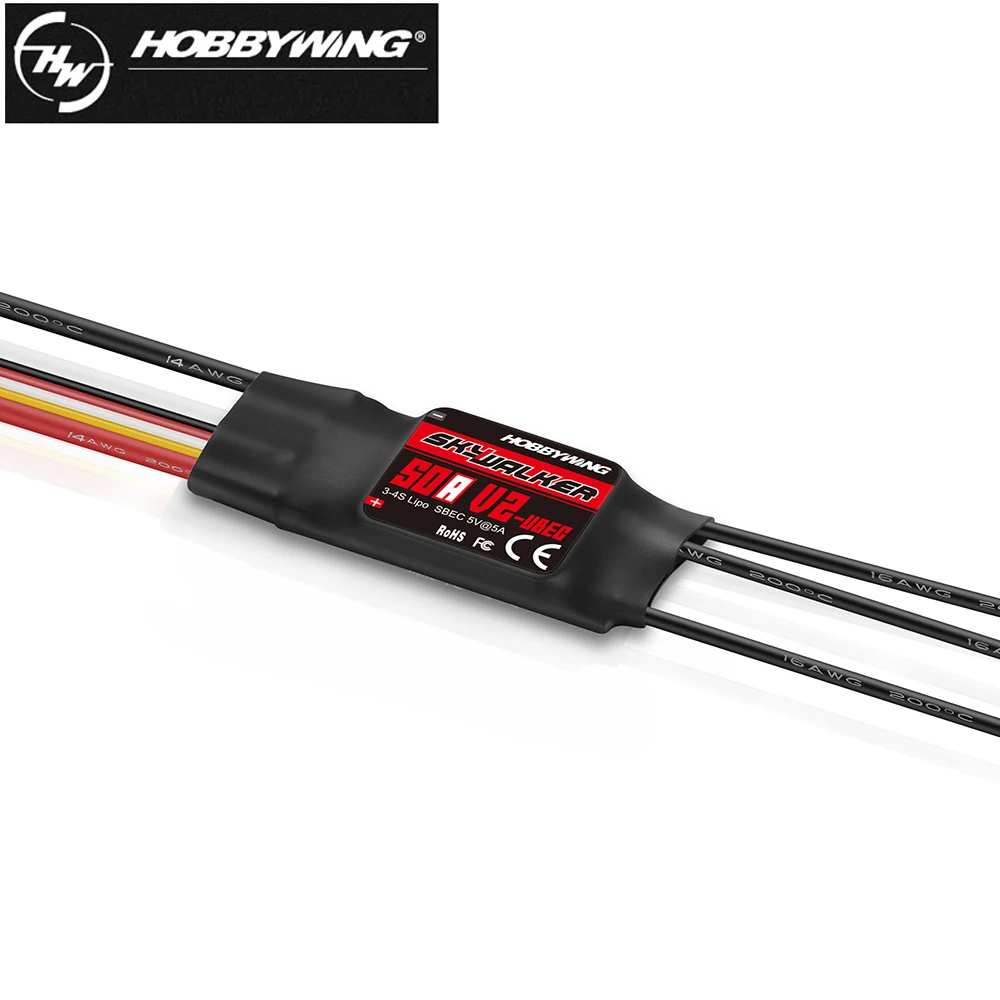 Hobbywing Skywalker V2 Brushless ESC 80A 100A V2 Drohnen-ESC 2-4S Geschwindigkeitsregler mit BEC/UBEC für RC-Quadcopter – Detail 12