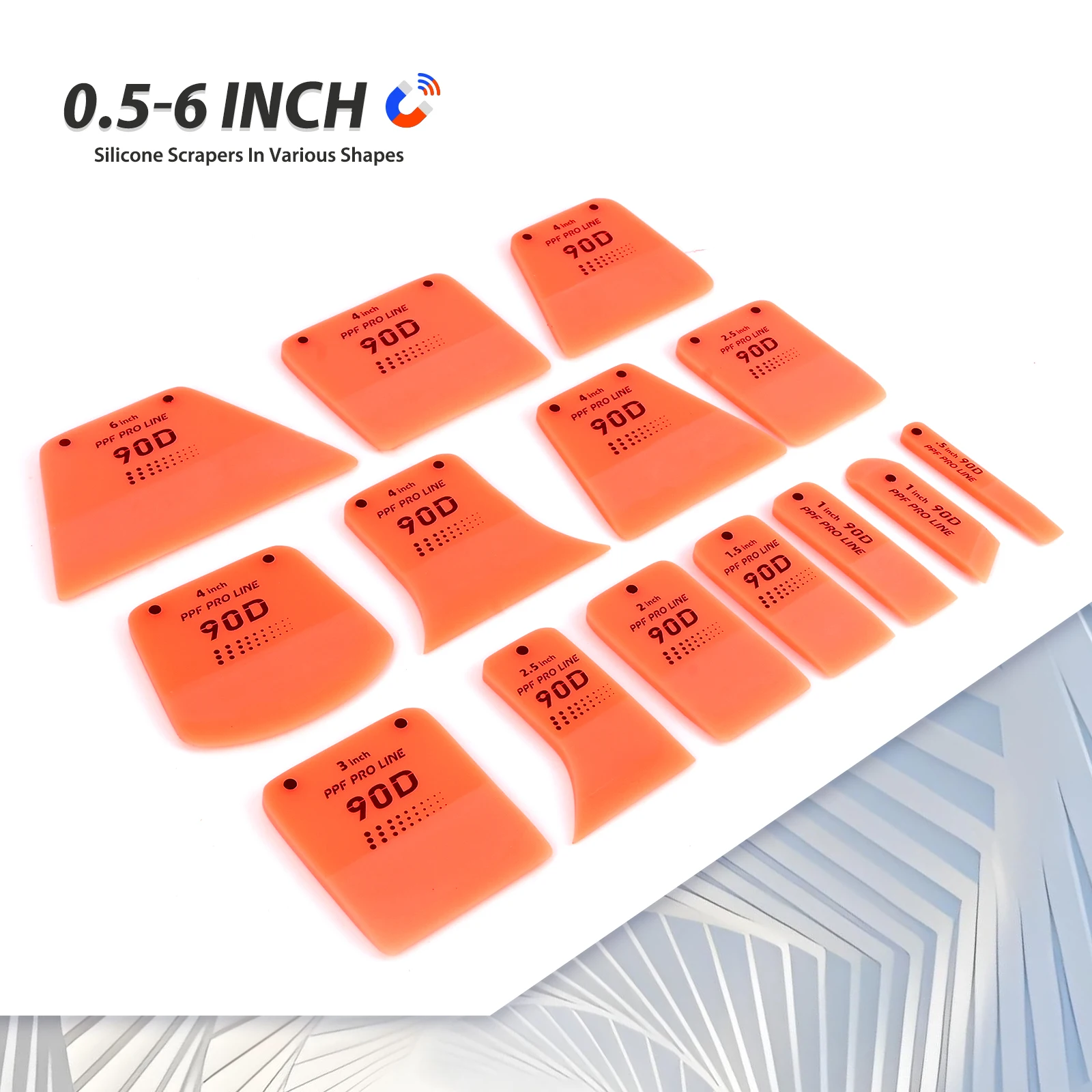 FOSHIO 14pcs/Set Soft TPU PPF Install Magnetic Squeegee Car Wrapping Vinyl Paint Scraper Glass Cleaning Wiper Blade Hand Tools