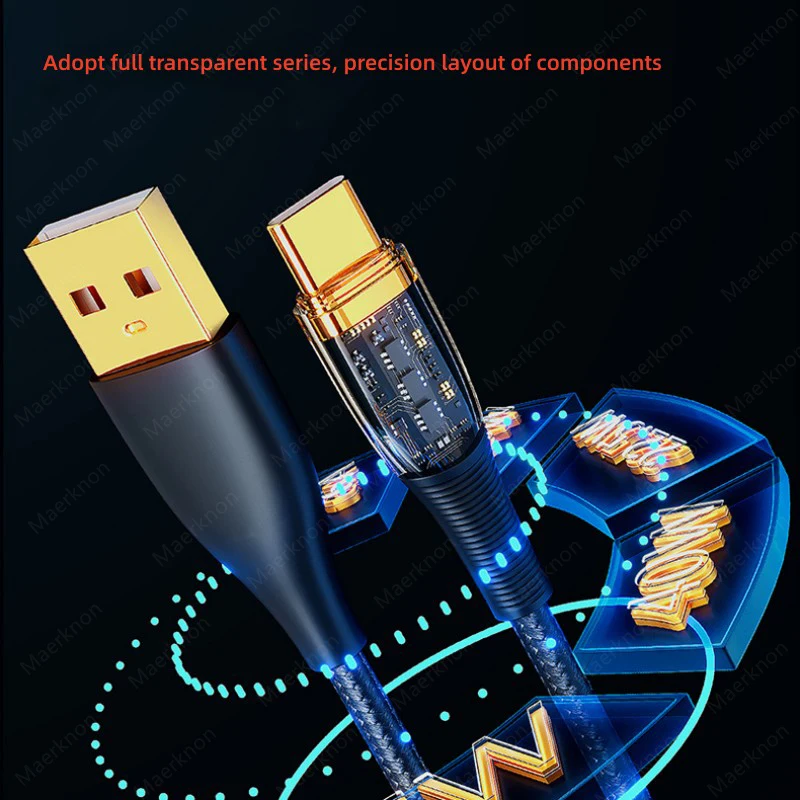 USB C 케이블 초고속 충전 케이블, 휴대폰 충전기 와이어, 화웨이 P40 삼성 샤오미 고속 충전, USB C 타입 데이터 코드, 120W, 6A