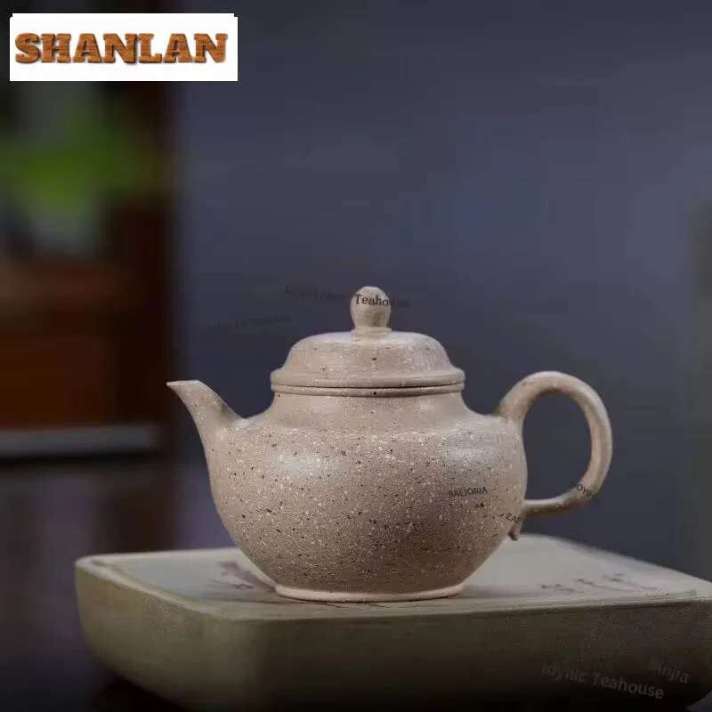270ml Yixing Purple Clay Teapots Handmade Autumn Kettle Pot Raw Ore Coarse Sand White Jade Segment Mud Kettle Strainer Zisha Tea