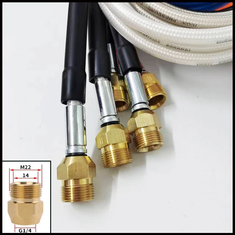 M22-Male for Kranzle High Pressure Cleaning Machine Hose Water Sewer Drain Cleaning Hose Car Washer Pipe Line Length Selectable