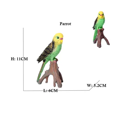 Skogsdjur Leksaksfigur Ara Papegoja Kakadua Undulat Fågelfigurer Djungeldjursfigurer Actionfigurer Leksaker för Barn 10 best sales djungeldjur - №3