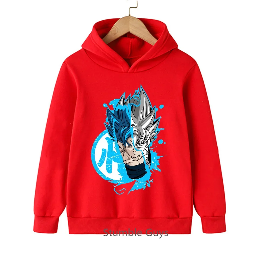 Sudadera con Capucha Dragon Ball Goku Ultra Instinct Azul para Niños y Niñas, Sudadera con Capucha Estilo Anime, Ropa Urbana Infantil