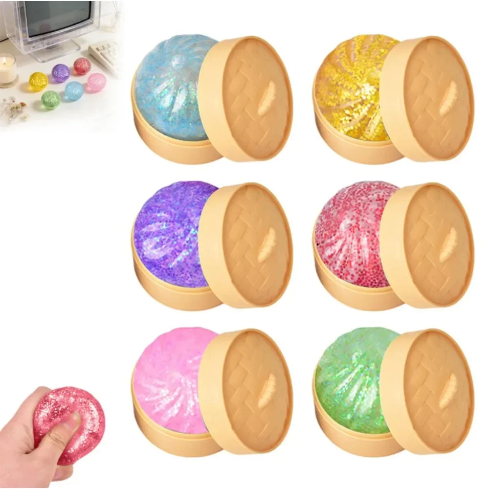 

Dumplings Glitter Dumpling Toy Cute Dumplings Squishiest With Steamer Box Stress & Anxiety Toys For Kids & Skateboard