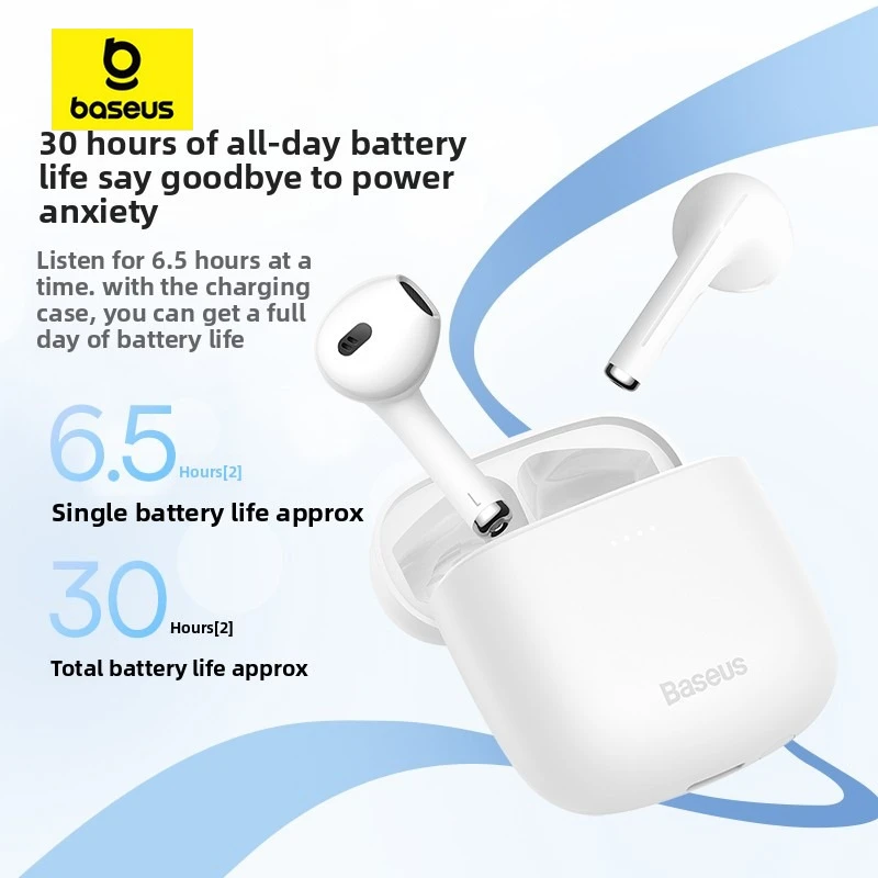 Baseus New W04 Ture Wireless Headphones TWS Bluetooth 5.3 Earphones Noise Plus Reduction Voice Case Original New Earbuds Silico