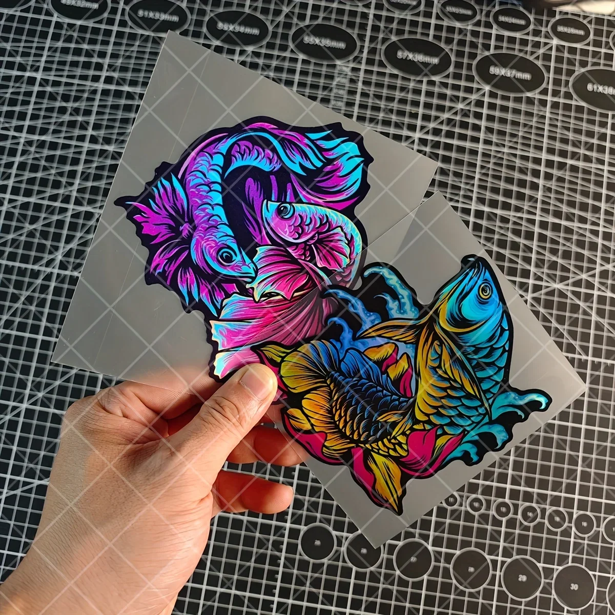 Japanese Koi Fish Lucky Tattoo Vinyl Sticker Waterproof Decal for Car Computer Laptop DIY Asian Style Decoration