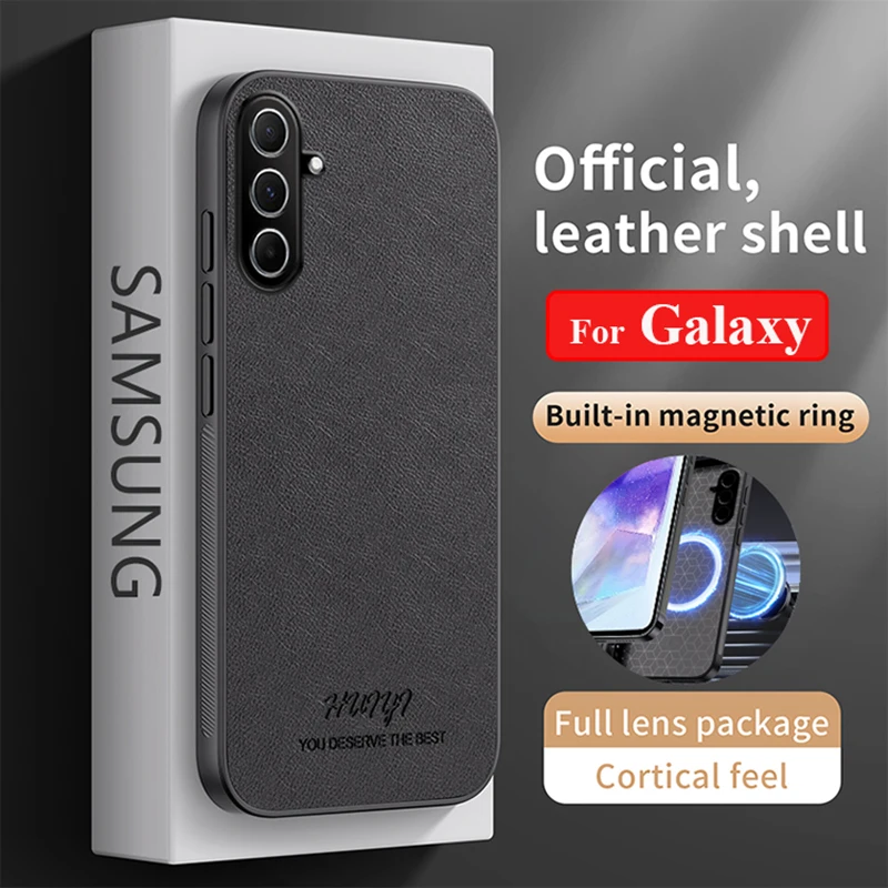 Matte Litschi-Textur-Leder-Softhülle für Samsung Galaxy A56 A36 A26 A16 A06 A07 A17 A05 A05S A13 A14 4G 5G Silikonhülle