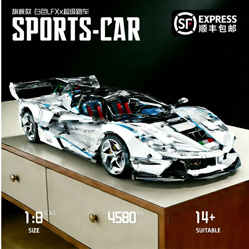 IN STOCK XZ0016 1：8 MOC Technical RC Sports Car FXXK EVO Building Blocks Bricks Model Toys for Children Christmas Gift Set view 2