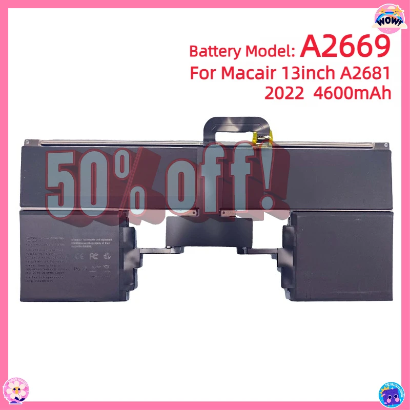 

Laptop Battery A2669 for Apple MacBook Air 13" M2 A2681 2022 Year 661-26150