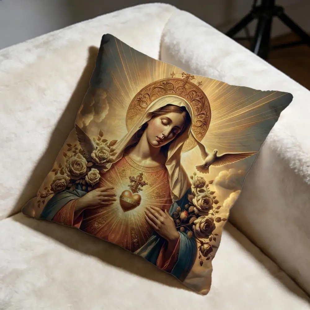 Sacred Aesthetic Art Cushion Cover Soft Decorative Pillow Case Suitable for Bedroom Sofa Car Travel Use