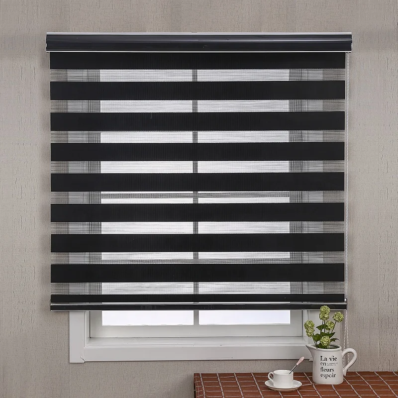 Plain color blackout soft gauze customized motorized electronic roller blinds curtain for windows