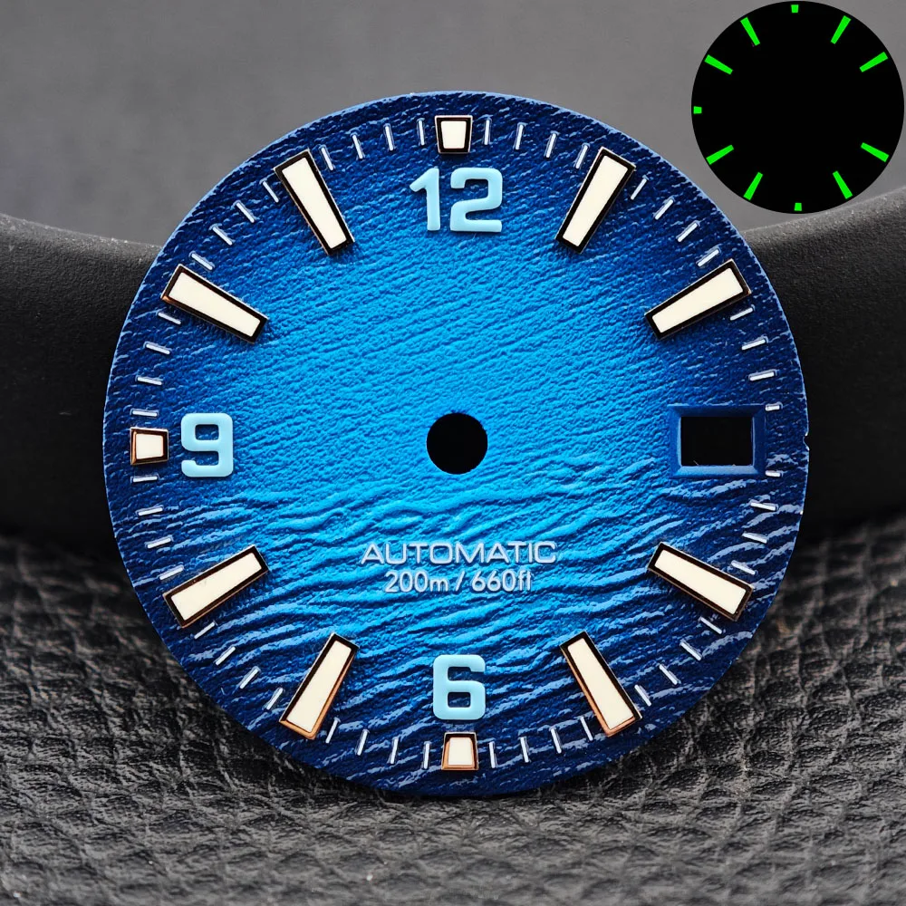 New High-Quality 28.5mm Ocean Style Dial 3 or 3.8 Crown Dial C3 Bgw9 Lumens, Suitable for NH35 NH34 Movement Accessories Watch