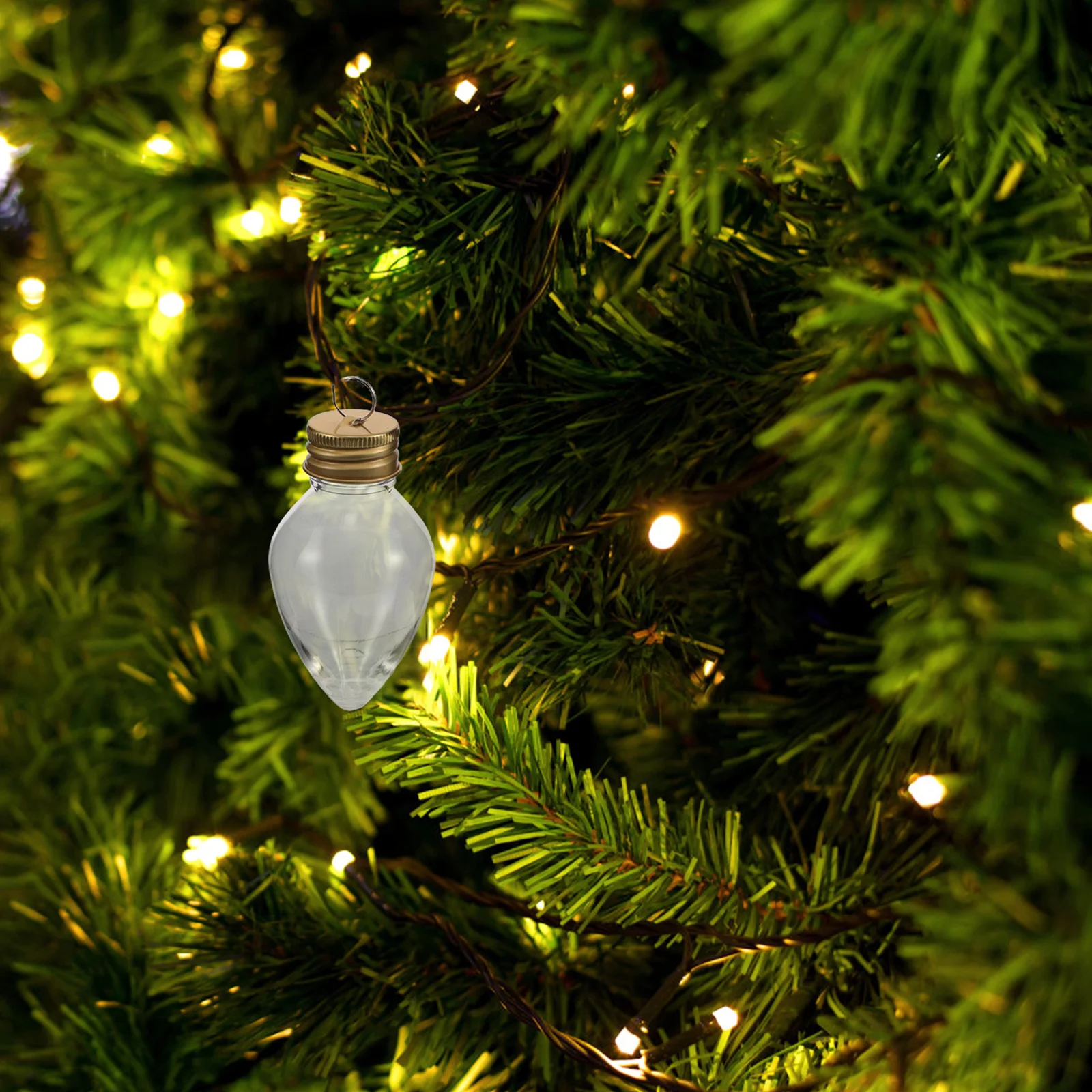 

24Pcs Christmas Tree Hanging Ornament Bottles Clear Plastic Fillable Sand Art Bottles for DIY Holiday Treat Packaging