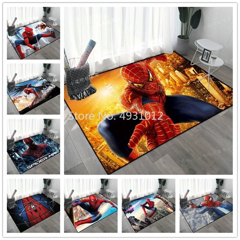 Disney Fighting Hero Spiderman Rug for Baby Kids Bedroom Living Room Carpet Bathroom Non-slip Mat Home Floor Decoration