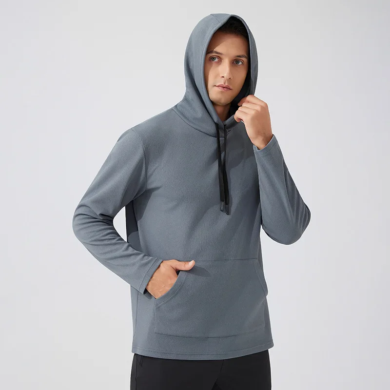 

Men’s Autumn Winter Sports Hoodie Quick Dry Pullover Long Sleeve Sweatshirt with Hood Outdoor Running Fitness Training T-Shirt