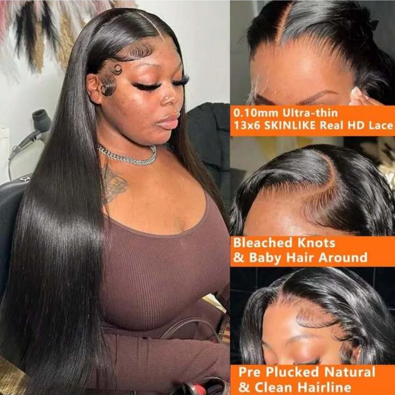 250% الكثافة غلويليس 5x5 HD الدانتيل شعر مستعار أمامي طبيعي مستقيم 13x4 13x6 الدانتيل الشفاف باروكة من شعر طبيعي ارتداء والذهاب للنساء 42"