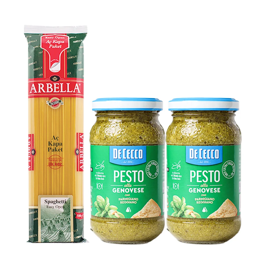 Dechecho Albahaca Pesto 190g X 2 + Durumgiada Arbeila Espaguetis 500g X 1