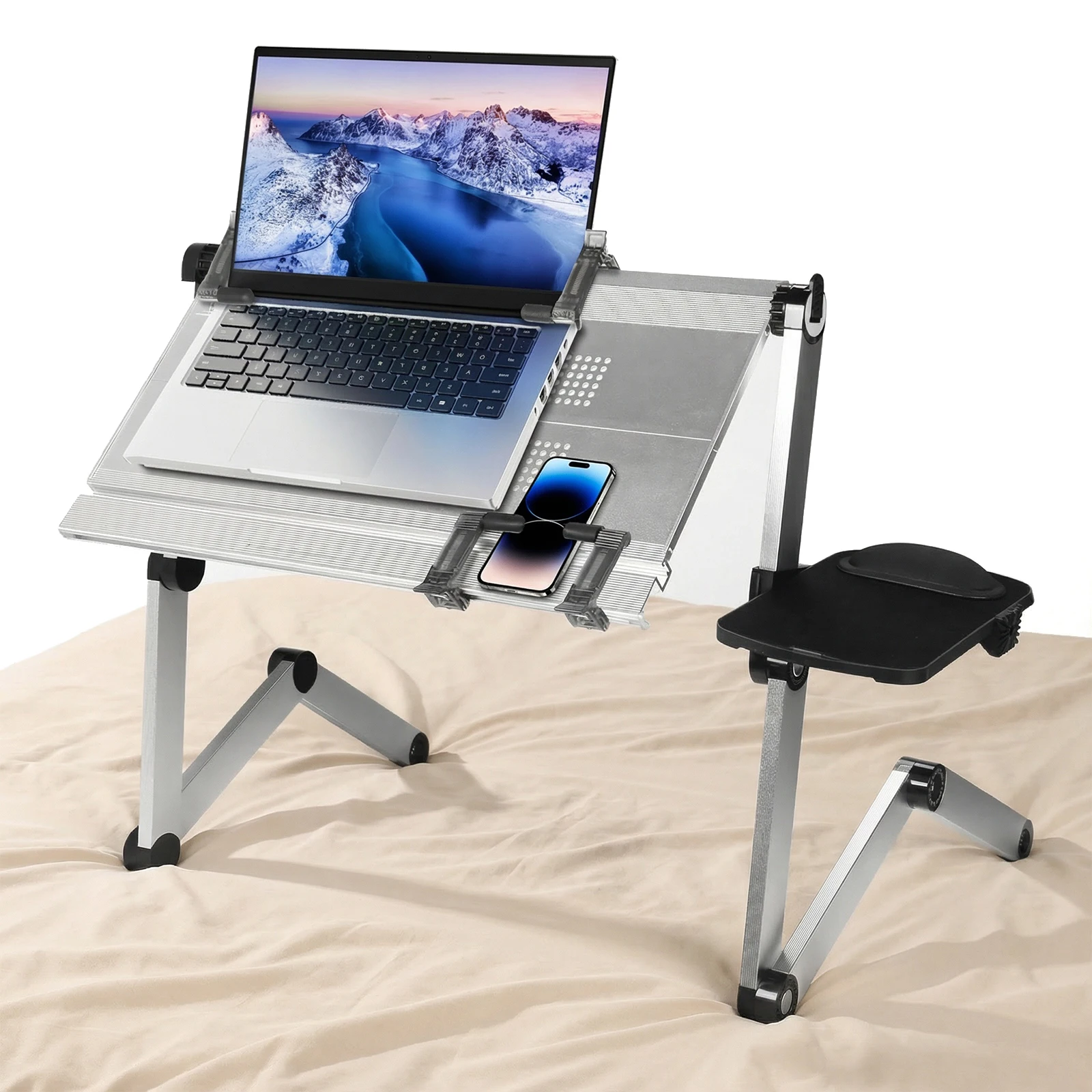 

Foldable Laying Down Desk Adjustable Height Foldable Tablet Stand for Bedroom Couch Office