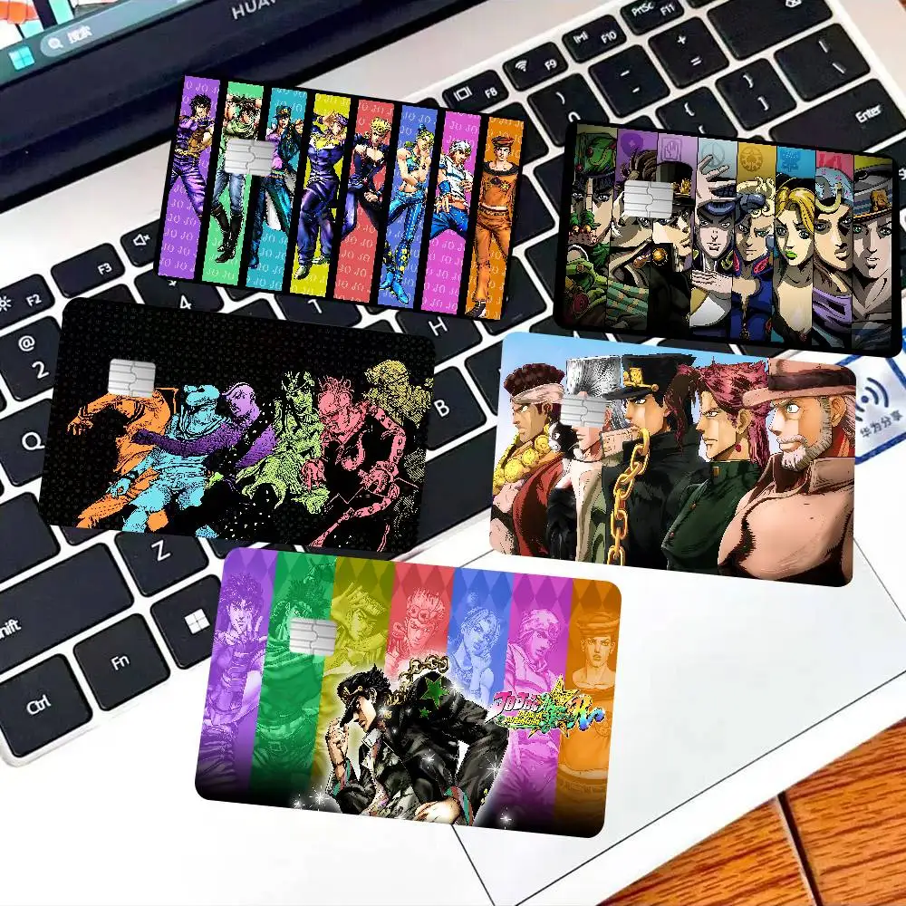 Anime A-J-J-JoJo B-Bizarre A-Adventure Anime Cartoon Bear Skin Sticker Film Tape Case for Big Credit Debit Card Front Side
