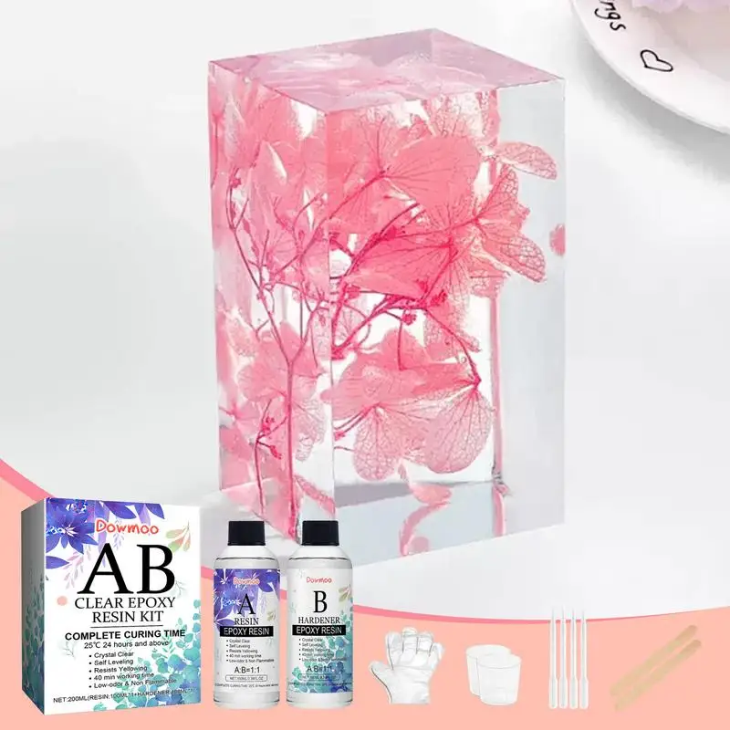 

1:1 Clear Epoxy Resin Crystal Clear Art Resin Epoxy 2 Part Epoxy Casting Resin Kit With Measuring Cups Stick Gloves