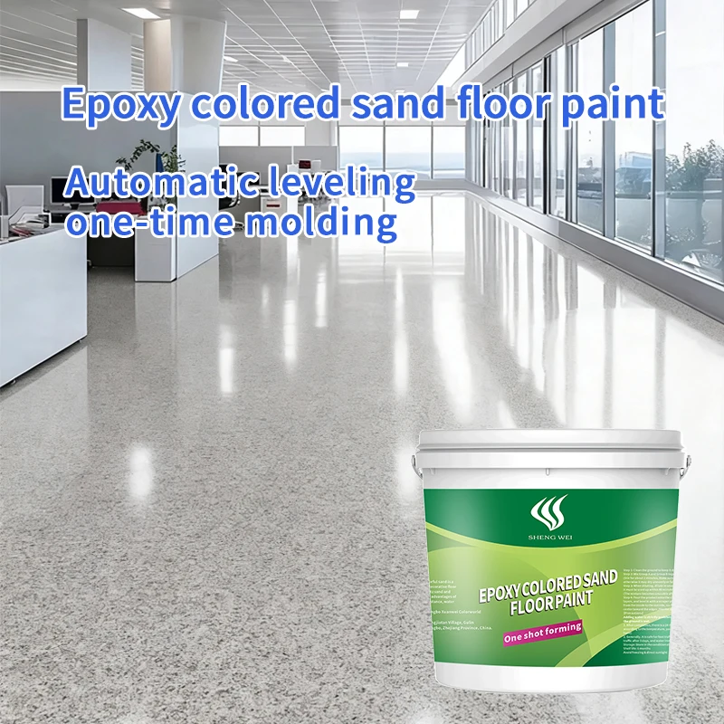

18000g/39.6lb High Gloss Self Leveling Epoxy Colored Sand Floor Paint Marble Effect Garage Floor Paint Waterproof Anti Slip