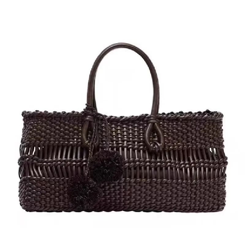 

New Summer Bohemian Rattan Straw Bag Ladies Vegetable Basket Woven Bag Retro Women Totes Bag Casual Travel Beach Clutch Bags Sac