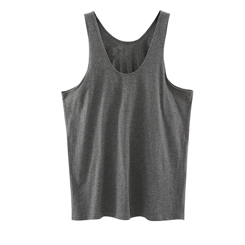 2026 Middle aged elderly men's loose fitting man's shirt grandfather's cotton hurdle vest sweatshirt base summer vests T-shirts