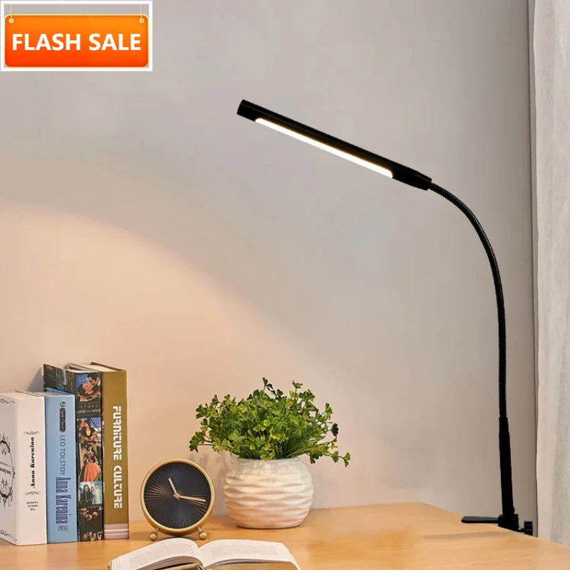 

UDDALight USB Clip On LED Reading Light Flexible Gooseneck Desk Bedside Lamp for Dorm Bedroom Office