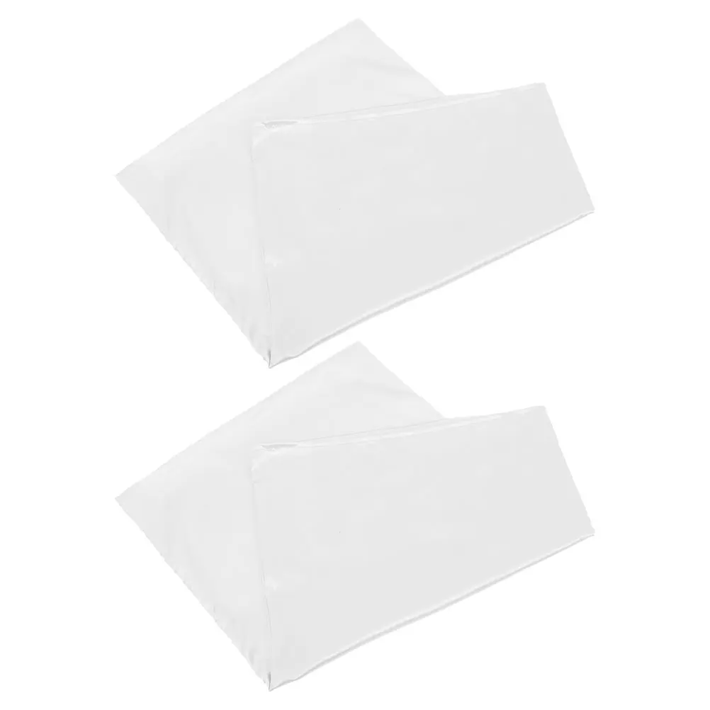 2 pezzi federa in seta imitazione 51x76 cm grigio chiaro bianco tinta unita fodere per cuscini in poliestere double face cuscini da letto