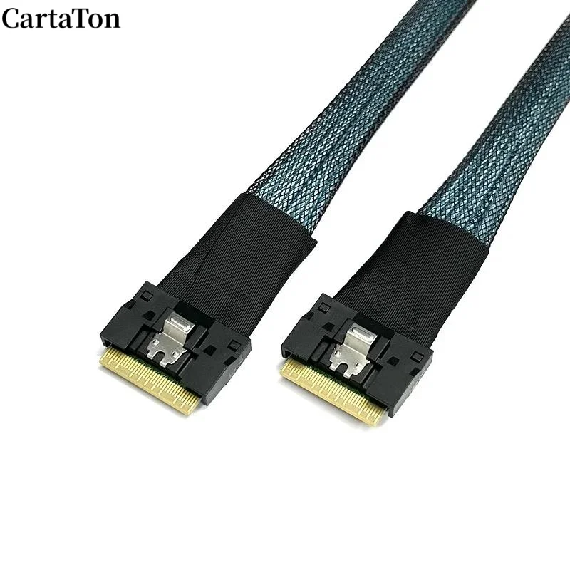 

KinKuo Slimsas 8i AntiSkew cable PCIe Gen4 24G 0.6m sff8654 slimsas 8i cable for computer