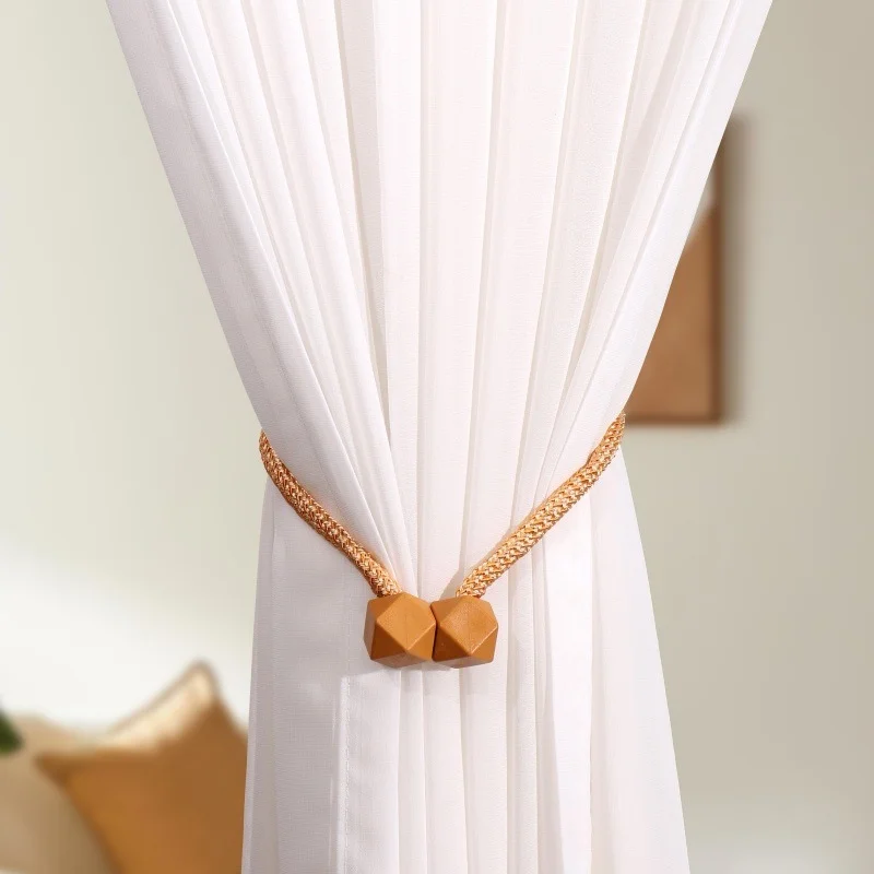 2pcs Cube Decor Magnetic Curtain Strap, No‑drill Curtain Tie Window Decoration Accessory for Drapes Sheers