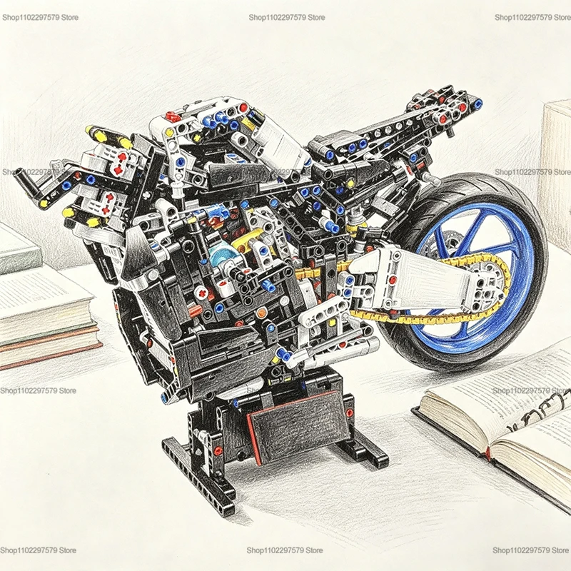 1400개 이상의 부품으로 구성된 레이싱 오토바이 조립 - Diy Lego Electronics 리뷰 및 가격