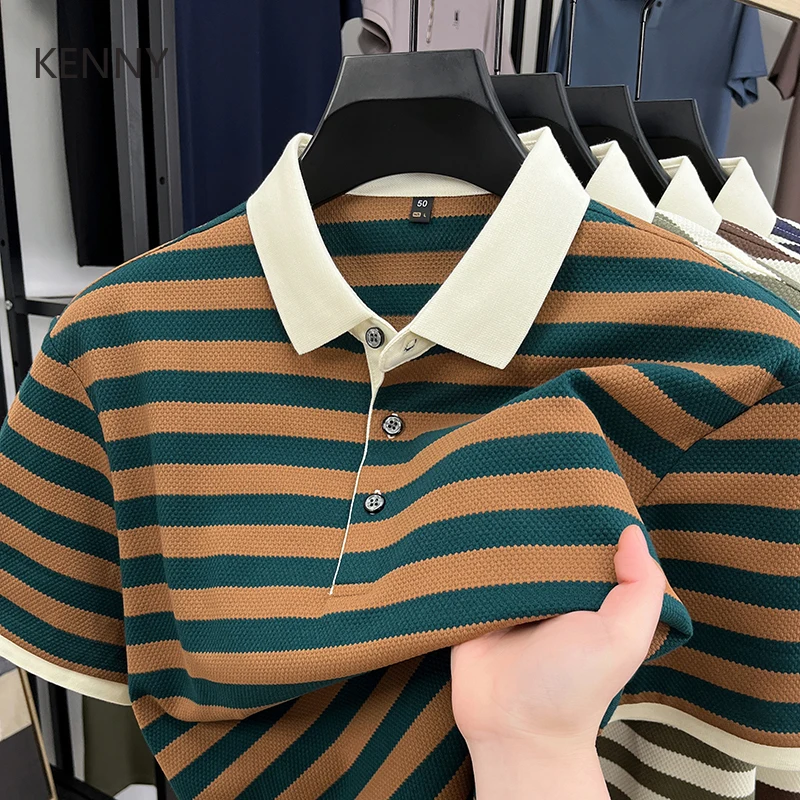 

T Shirt Men Funny T Shirts Men's Clothing Summer Pineapple Pattern Positioning Color Strip Cotton Men's T-shirts Designer