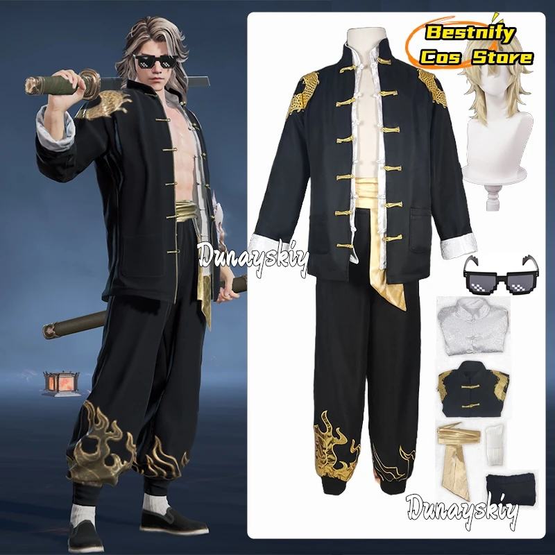 Naraka:bladepoint Tarka Cosplay Costume Chinese Style Black Training Uniform Shirt Unisex Outfit 2025 Anime Halloween Party Suit