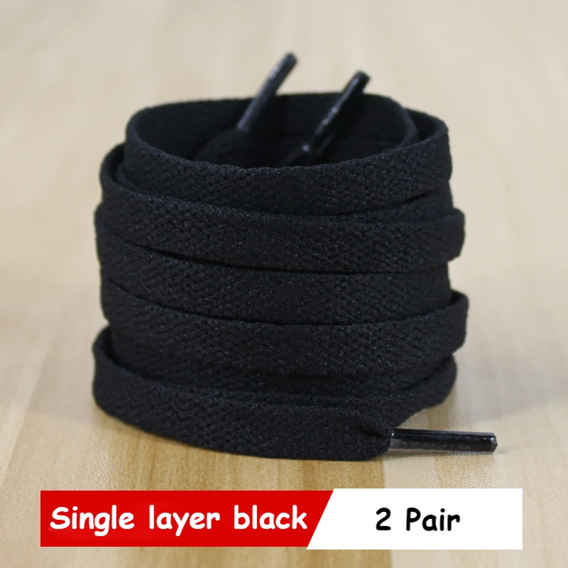 Classic White & Black Flat Shoelaces for Sneakers, High-Quality