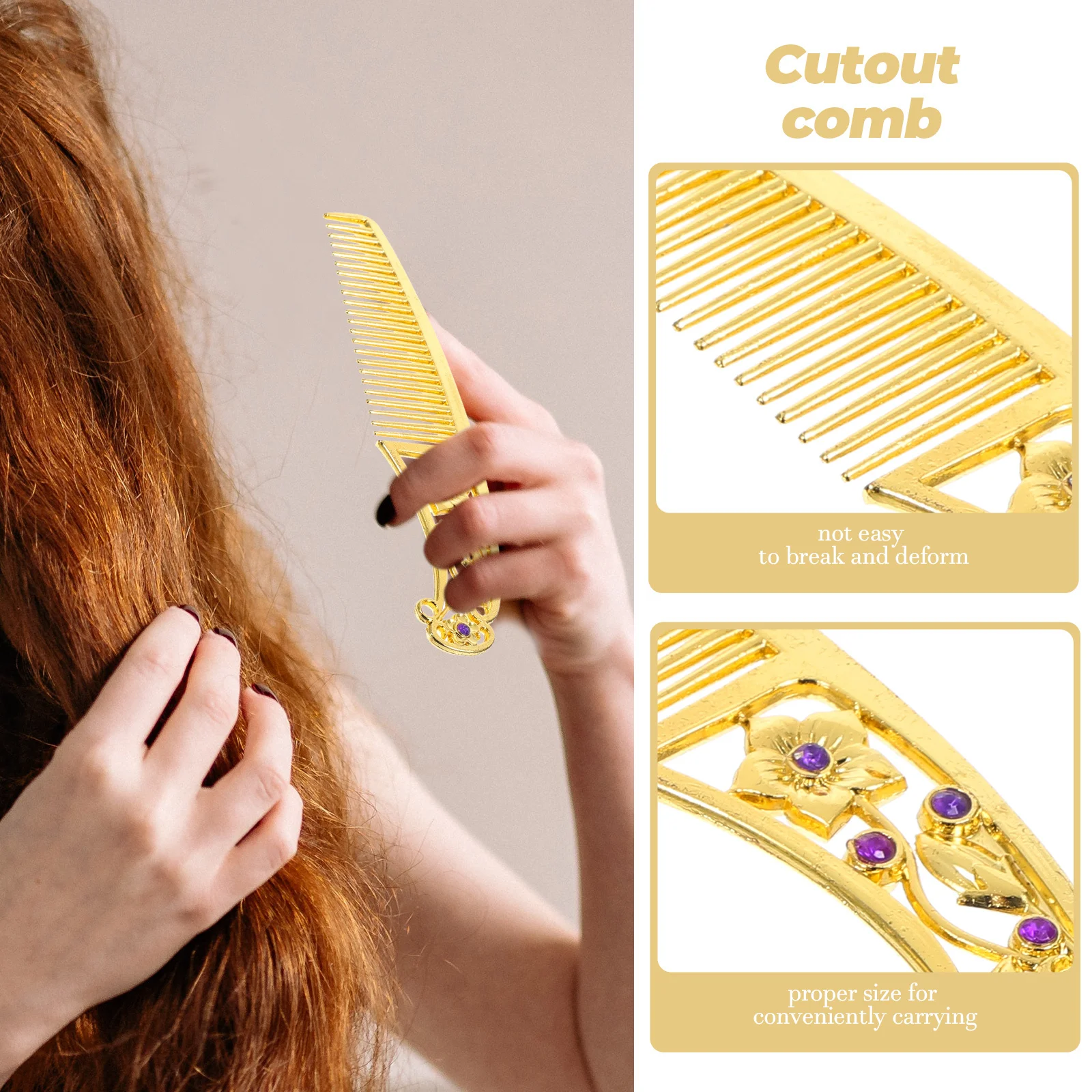 

1Set Handheld Mirror Comb Set Vintage Inspired Portable Vanity Mirror Smooth Finish Compact Size Fits Bag Pocket Perfect Gift