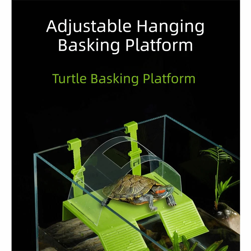 Doppelrampen-Schildkröten-Sonnenplattform zum Aufhängen mit Haken, abnehmbarer schwimmender Schildkröten-Anlegesteg, rutschfeste Futterbox – Detail 3