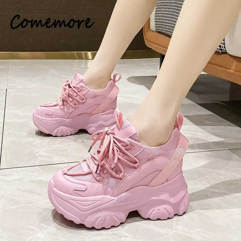 

Comemore Fashion Women's Tennis Trend Fashion Woman Chunky Sneakers Pink Blue Casual Sports Shoes Thick Bottom Women Men Sneaker