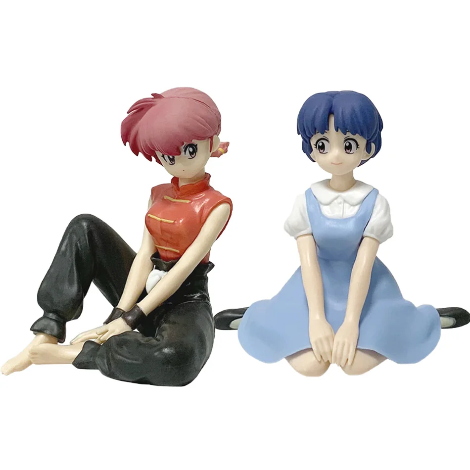 En Stock nuevo 10CM Ranma 1/2 Tendou Akane Ranma PVC figura de Anime periferia Kawaii juguetes sentados adornos de coche de escritorio regalos de modelismo