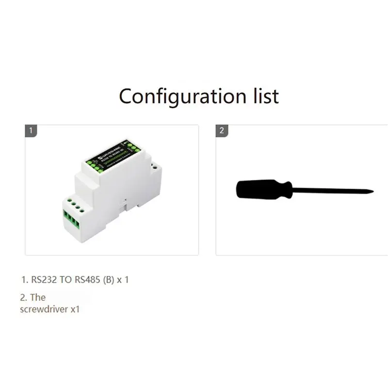 2X Waveshare Industrial Rail Type RS232 To RS485 Converter 300-115200Bps Active Digital Isolation Wide Voltage