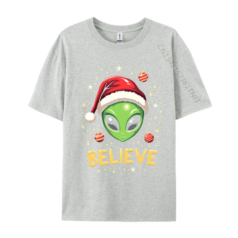 I Want To Believe Aliens Ufo Area 51 Roswell Alien Christmas T-Shirt Tees For Men Loose Custom T Shirt