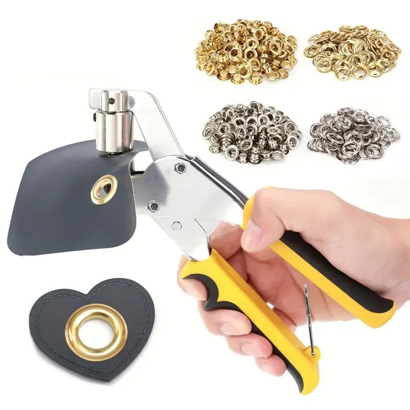 

2025 Trend Ручной дырокол, набор плоскогубцев 3/8 дюйма, 10 мм, с 200 набора люверсов для кожаной холщовой одежды